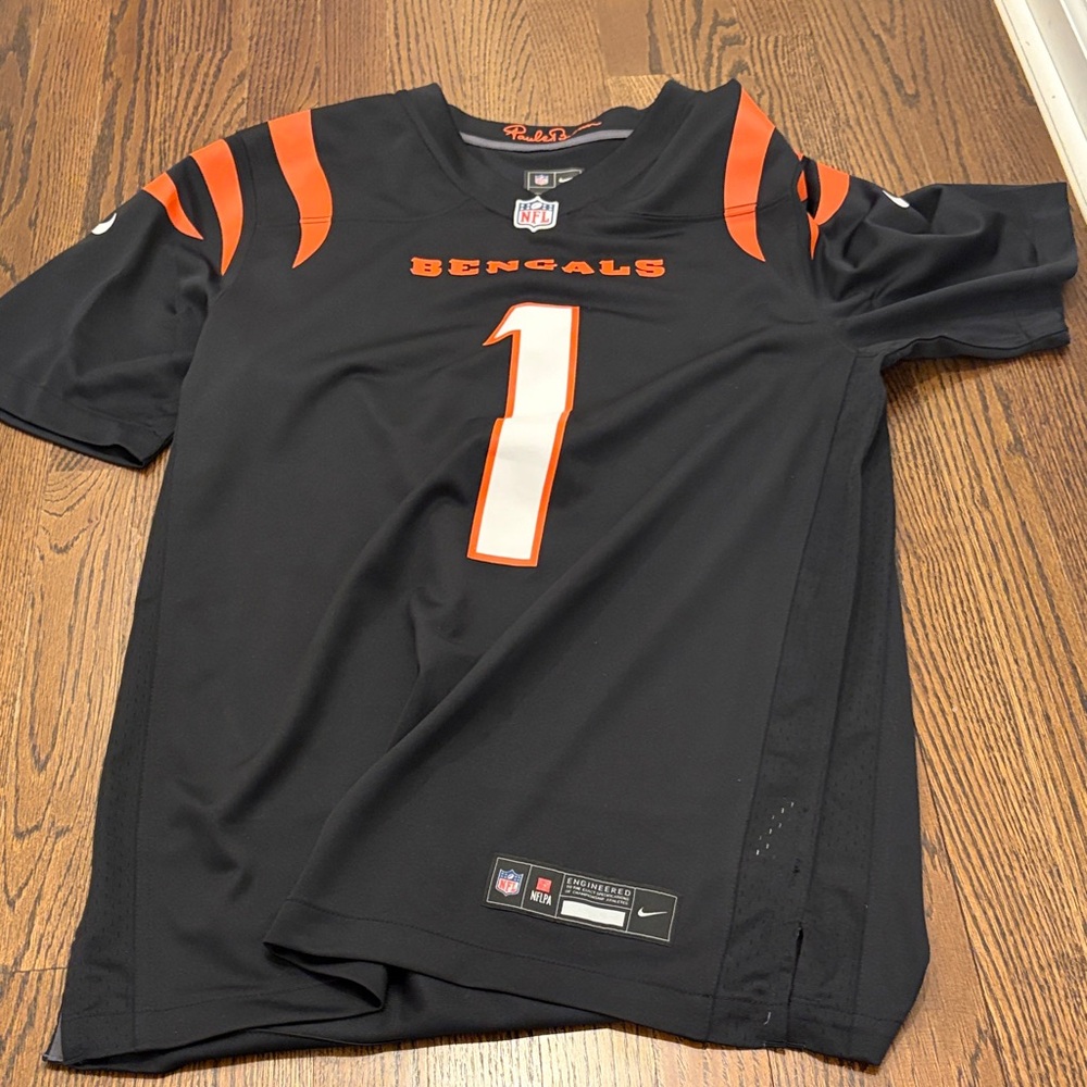 Nike NFL Ja’Marr Chase Black and Orange Bengals Jersey